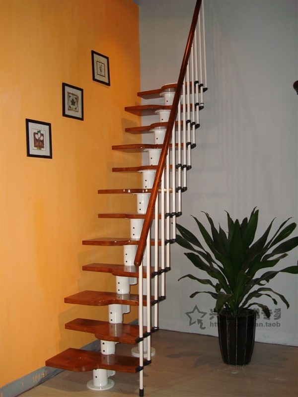 楼梯直梯厂家设计定制节省空间小楼梯家用钢木楼梯室内楼梯护栏