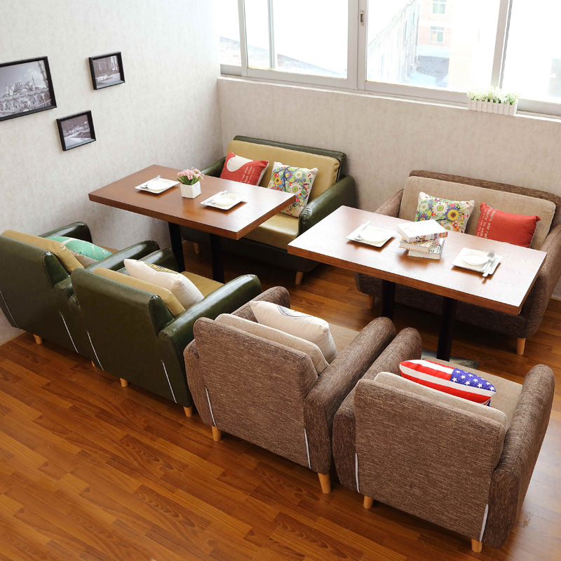 咖啡厅沙发西餐厅卡座茶餐厅桌椅工作室休闲酒吧卡座沙发桌椅组合