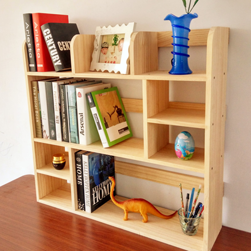 实木儿童桌上书架置物架学生简易小书架创意架子书柜多层收纳架