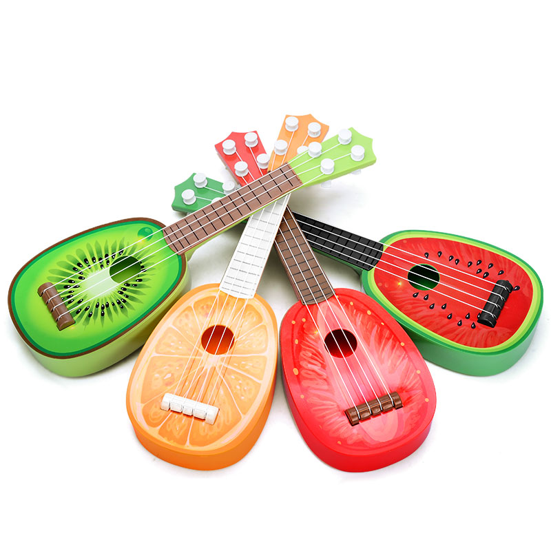 【天天特价】小朋友水果玩具儿童吉他可弹奏四弦吉他音乐玩具包邮