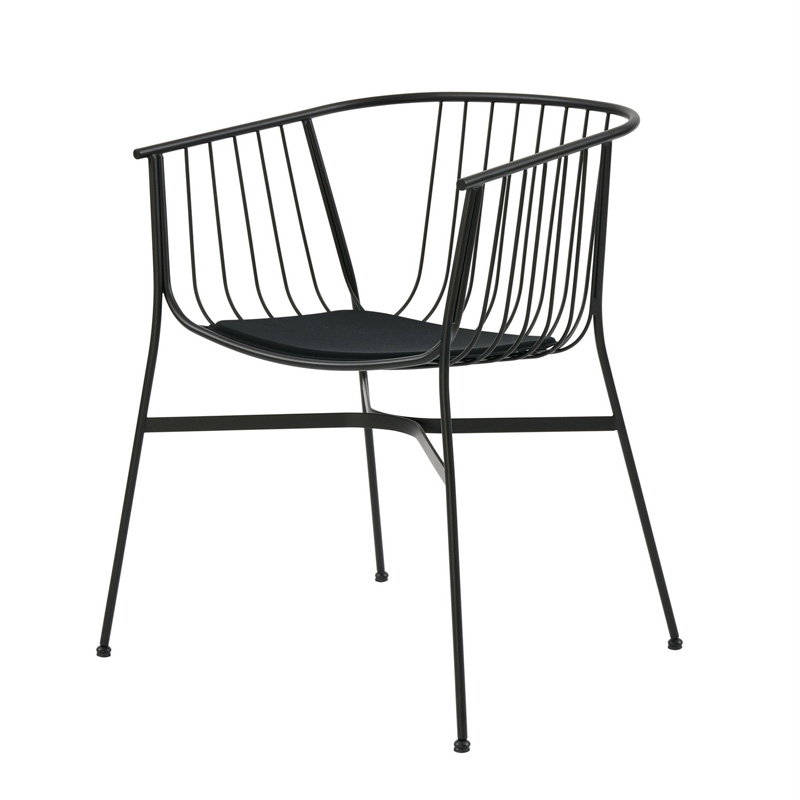 北欧金属靠背洽谈休闲椅单人简约创意几何镂空家用钢丝餐厅铁艺椅