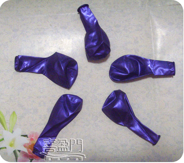 喜盈门~婚庆用品 珠光汽球 圆形气球 紫色 深蓝色100个/包