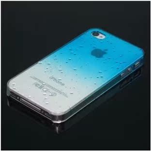 iphone5s/c手机壳 苹果4代s超薄水晶透明雨滴外保护壳 水滴保护套