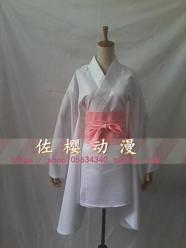 日本cos短款 白色振袖和服 cosplay服装