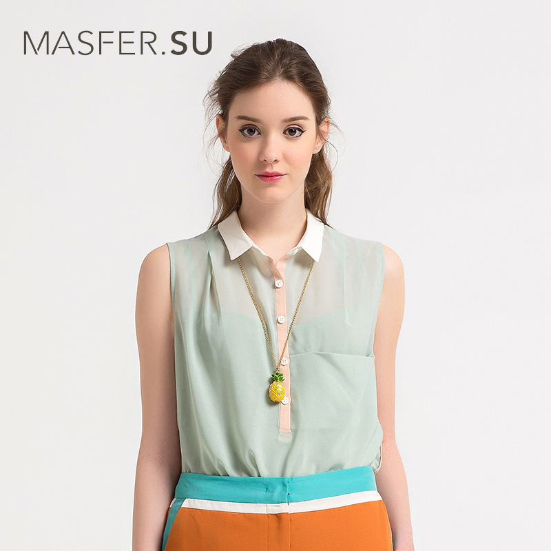 Masfer.SU 玛丝菲尔素品牌女装夏季新款时尚无袖上衣