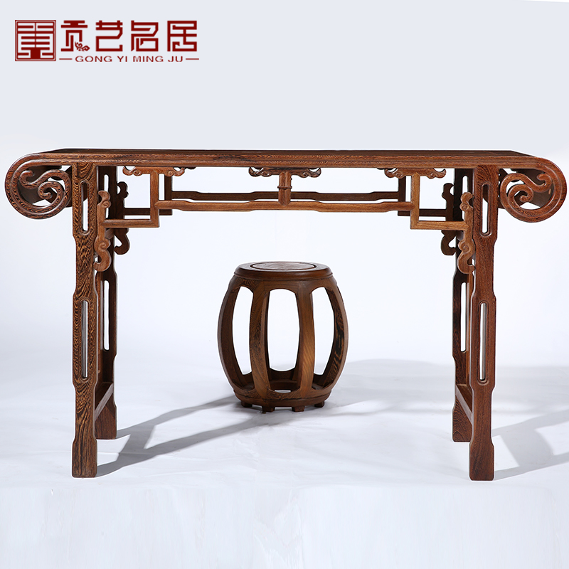 红木家具 全鸡翅木琴台琴桌 仿古中式琴桌实木画案画台古筝桌琴案