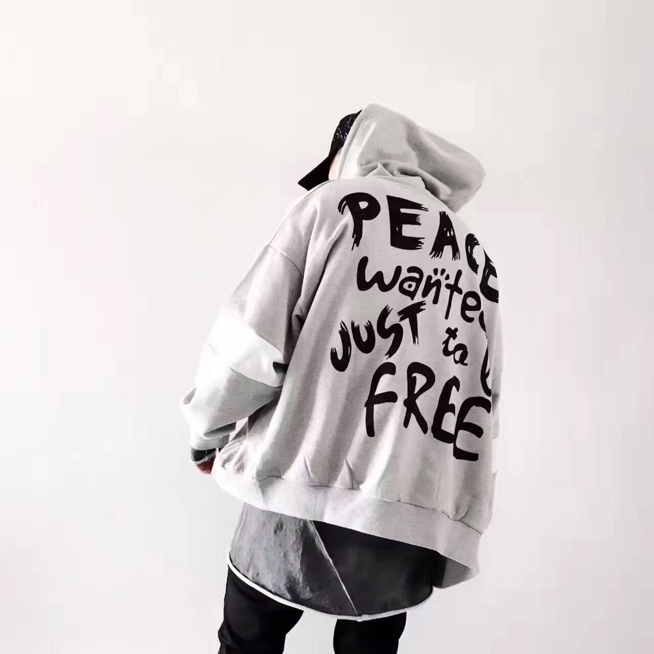 BONNEFORTUNE7 17SS Peace wanted just to be free 拉链帽衫