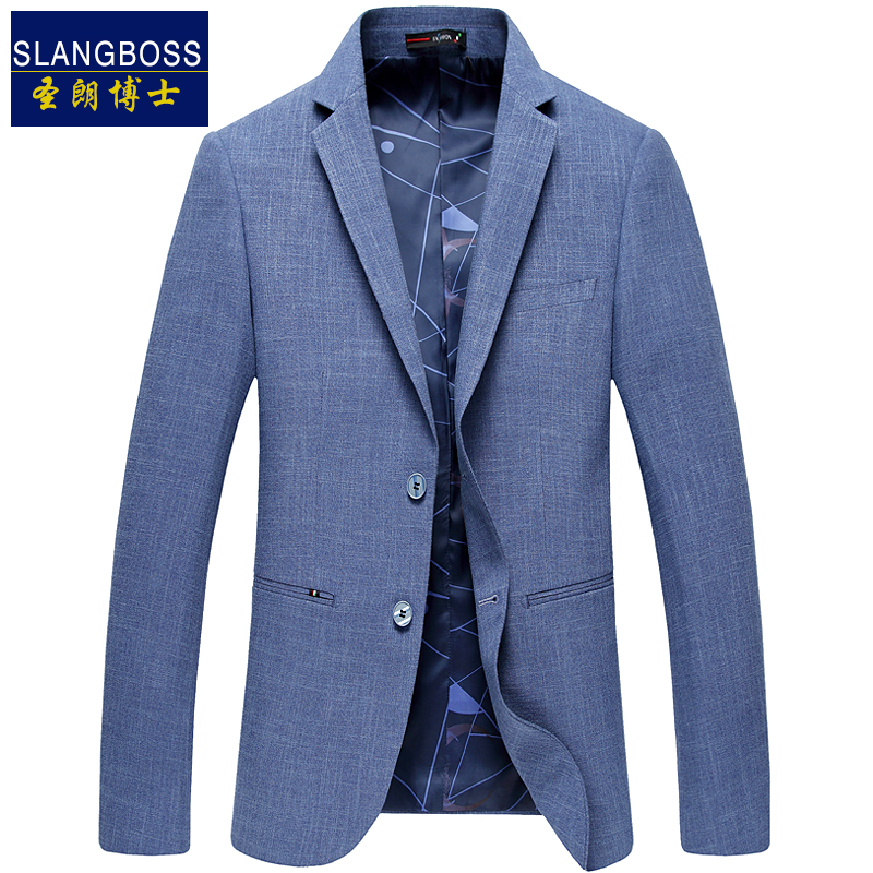 SLANG BOSS2017新款春季休闲西服男士修身西装两粒扣外套上装单西