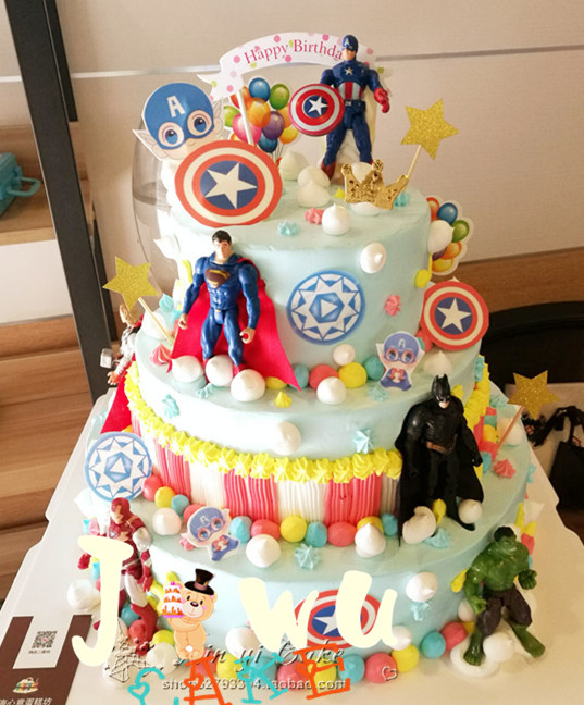 上海生日蛋糕宝宝周岁百日满月儿童男孩美国队长复仇者联盟钢铁侠