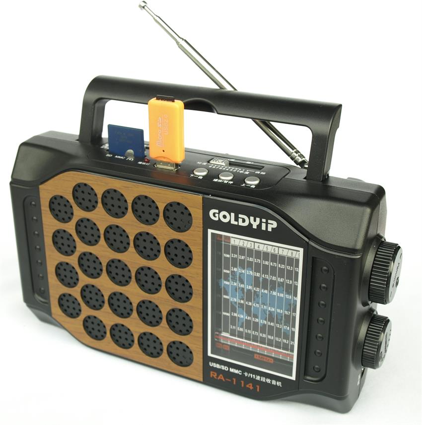 Goldyip/金业RA-1141高灵敏多波段收音机支持SD卡USB播放MP3