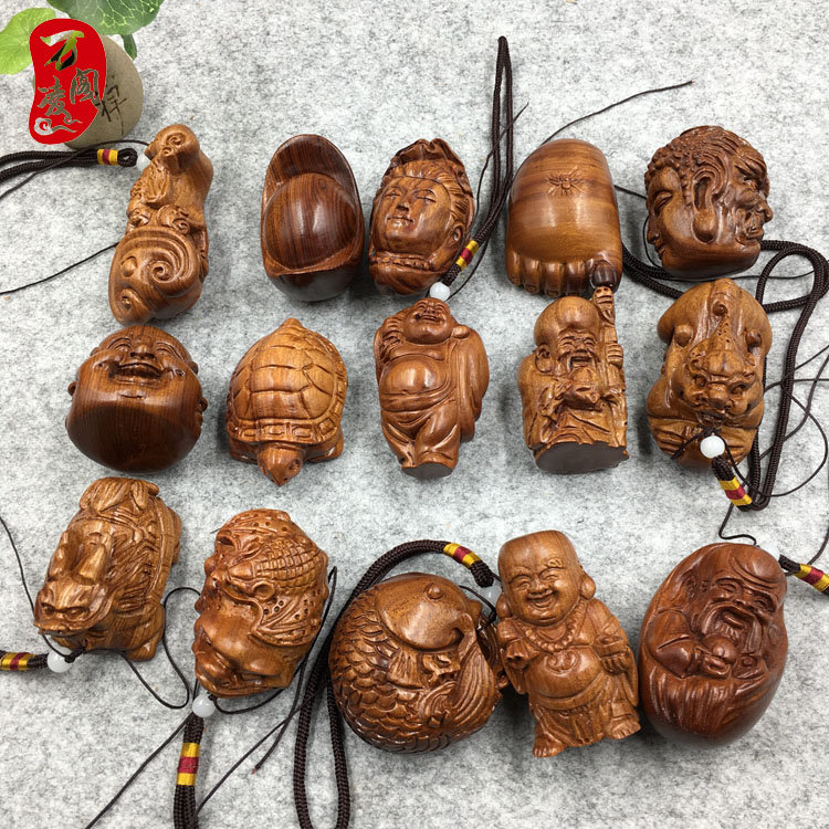 老挝大叶黄花梨木雕刻摆件工艺品手把件 貔貅手玩件文玩雕刻红木