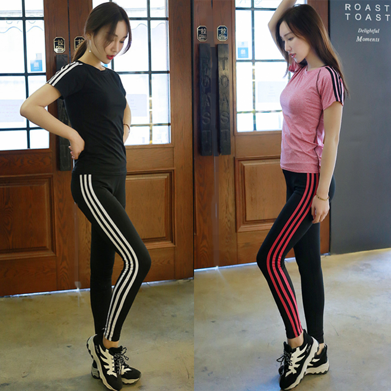 瑜伽健身服运动上衣女 时尚韩版修身打底健身房跑步服速干短袖T恤