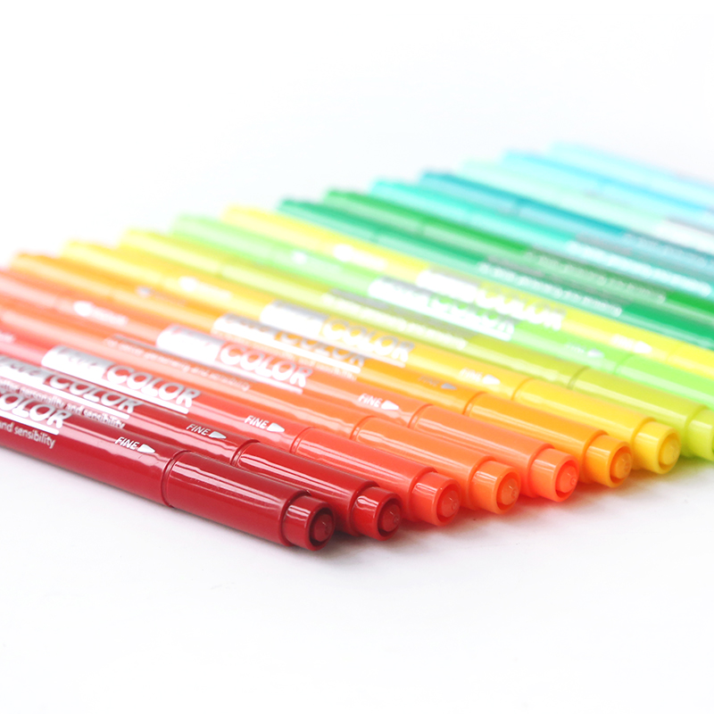 monami慕娜美双头彩色中性笔 24色儿童绘画涂鸦水彩笔水性笔文具