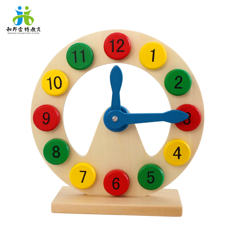 2-3-4-6岁宝宝早教数字时钟学习器积木大时钟益智认识时间玩具