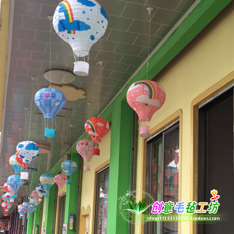 幼儿园吊饰布置教室走廊灯笼促销吊挂装饰品 卡通立体彩虹灯挂饰