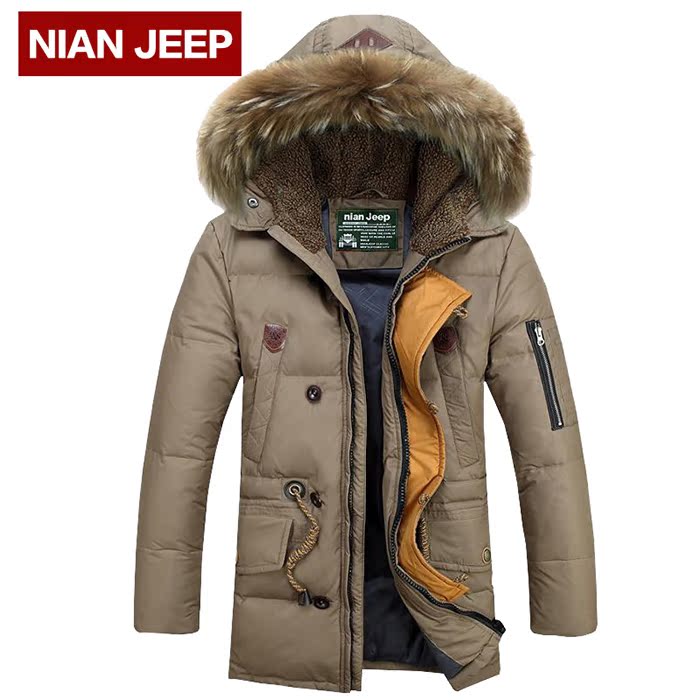 NIAN JEEP 冬季新款加厚纯色羽绒服 吉普盾白鸭绒休闲羽绒外套
