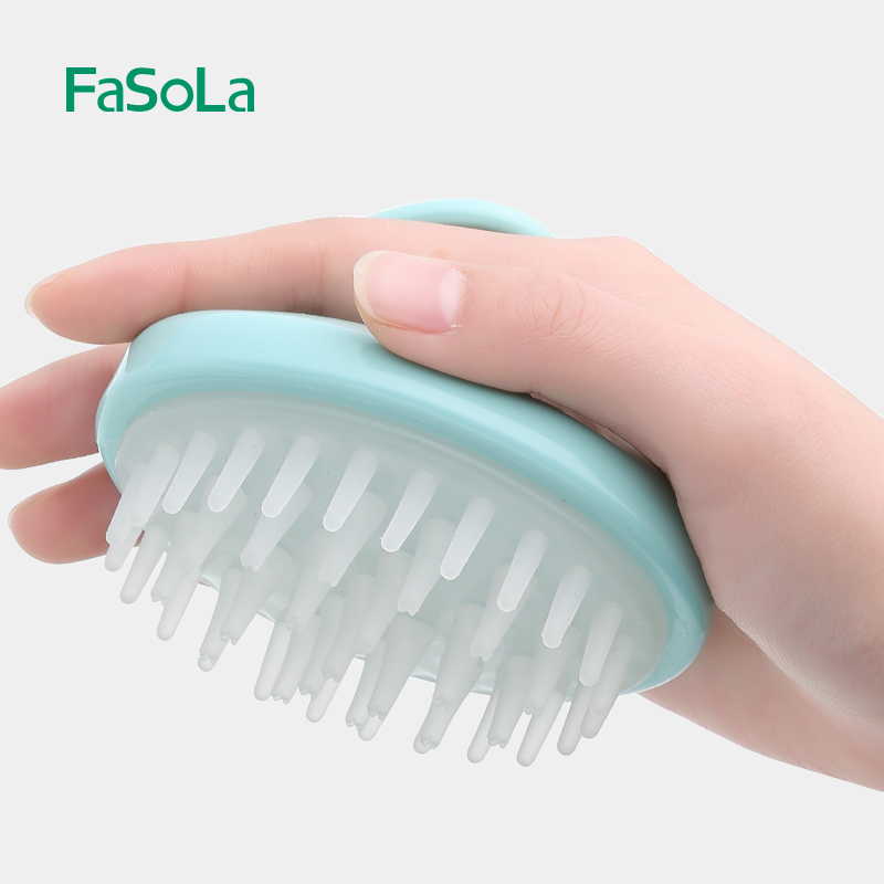 包邮Fasola可拆卸洗头刷 手动洗头按摩刷 头部清洁器 洗头发神器