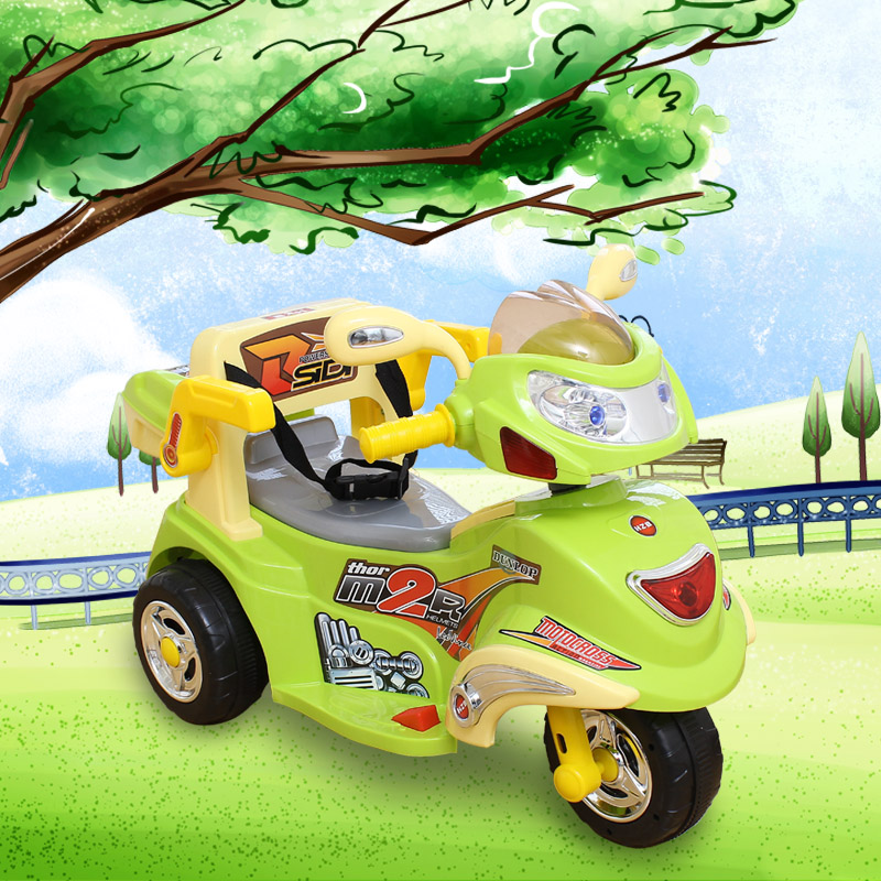 孩智堡1-6岁儿童电动摩托车宝宝三轮车脚踏车遥控童车带护栏正品