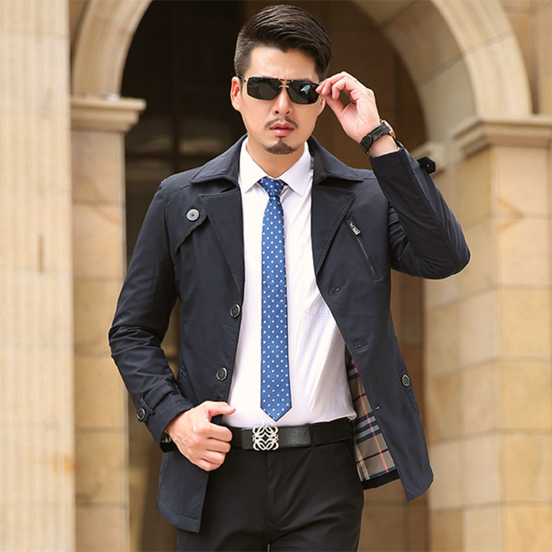爱登堡2016春秋季新款中年男士薄款夹克外套商务修身中长款青年男