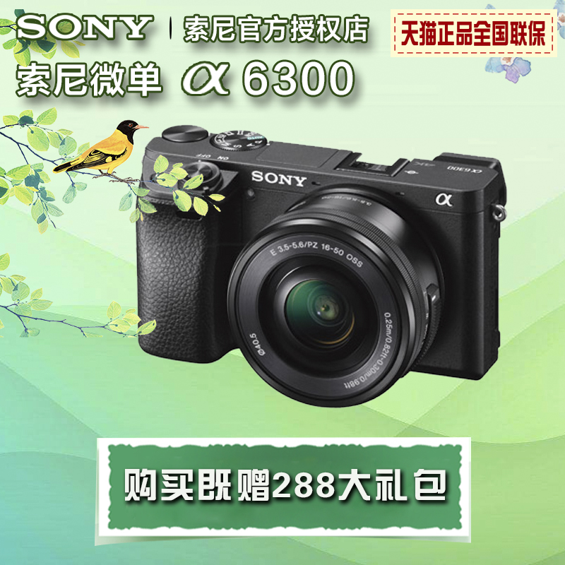 Sony 索尼ILCE-6300L a6300套机 数码微单反相机 4K视频 全国联保