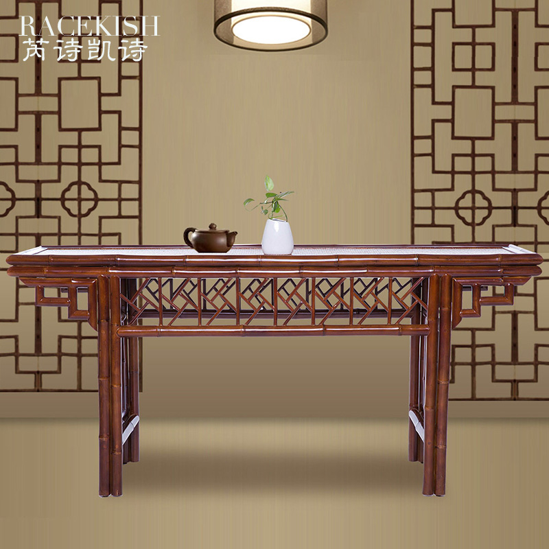 中式条案竹制中堂条几案台竹雕玄关桌供桌神台案几香案供台翘头桌