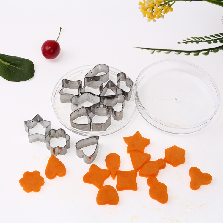 烘焙模具 不锈钢可爱几何形状饼干模具套装造型器12支装opp盒装