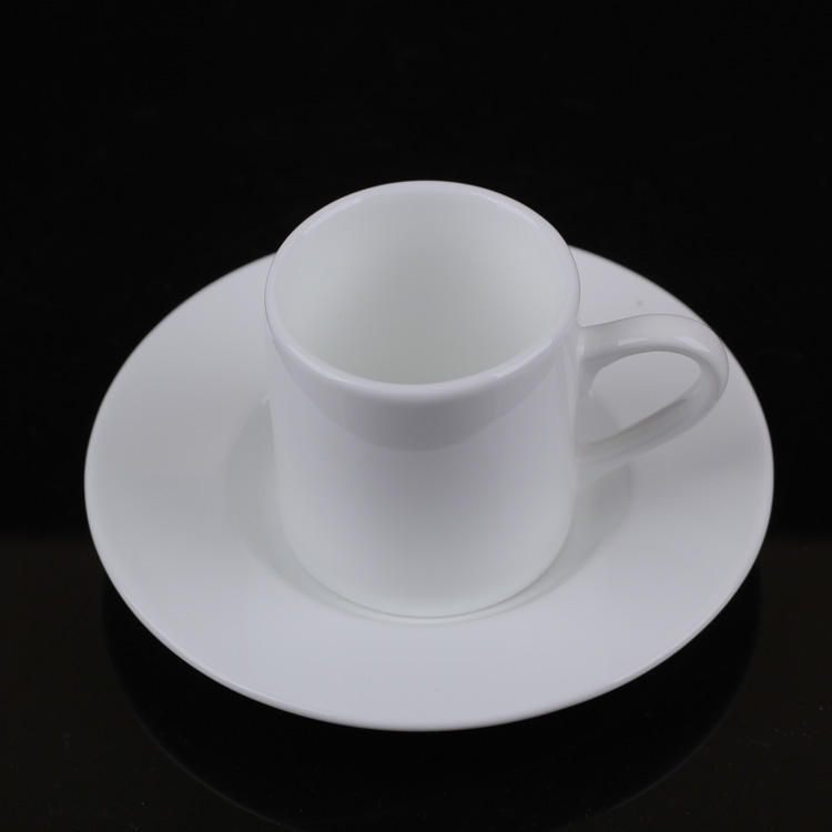 HYU 浓缩咖啡杯碟 白色瓷杯  耐摔茶杯 带碟子咖啡杯陶瓷杯
