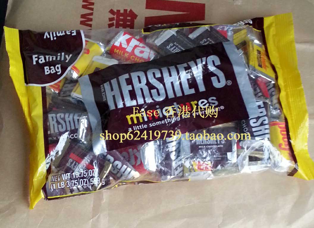 香港代购 美国进口Hersheys好时迷你什锦巧克力砖Kisses好时什锦