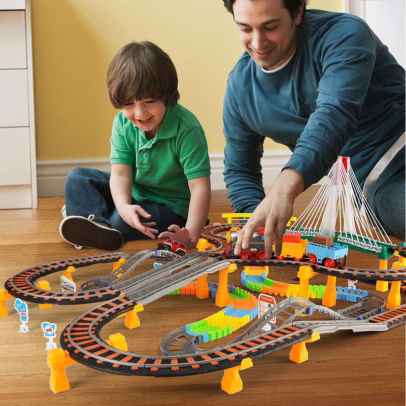 托马斯小火车套装轨道车汽车动车玩具高铁和谐号儿童过山车男孩