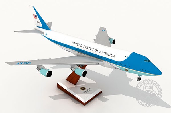 纸模盒子の飞机/客机_美国波音vc-25空军一号_纸模型手工DIY
