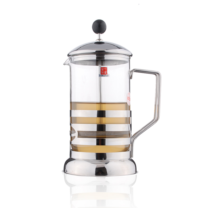 一屋窑耐热玻璃冲茶器 茶具不锈钢滤压式咖啡壶 家用法压壶特价