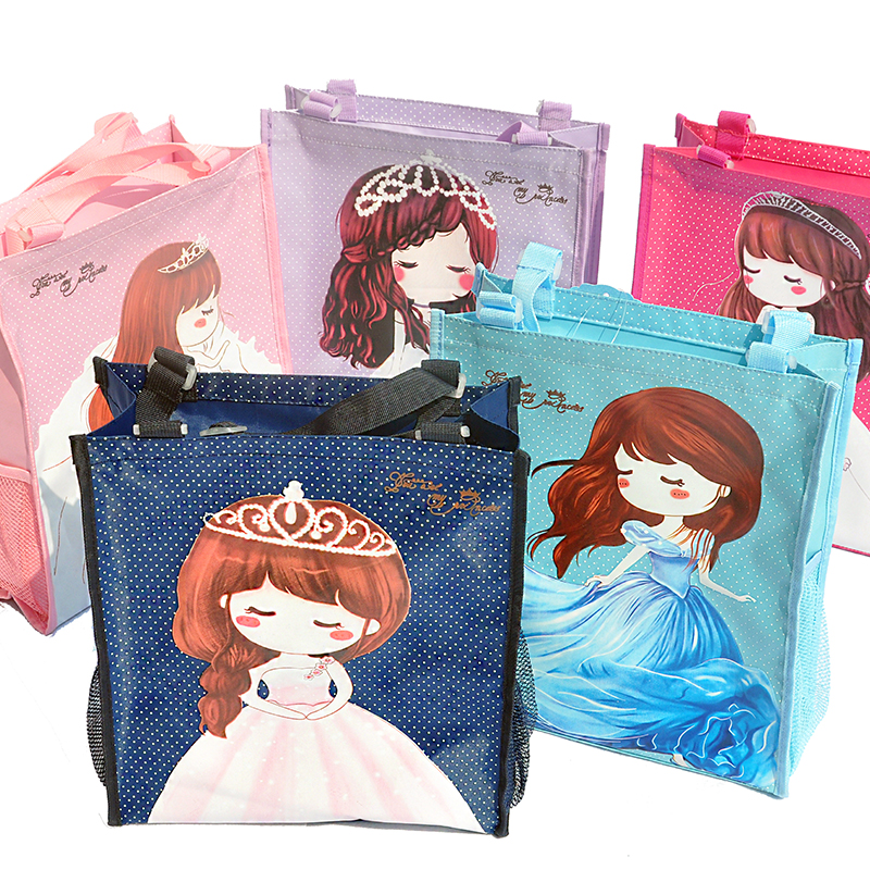 包邮小薇姑娘韩版创意卡通女孩牛津布手提包中小学生补习袋拎书袋