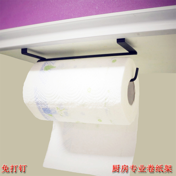 日式创意卷纸架免打孔卫生间防水橱柜纸巾架保鲜膜挂架厨房用纸架