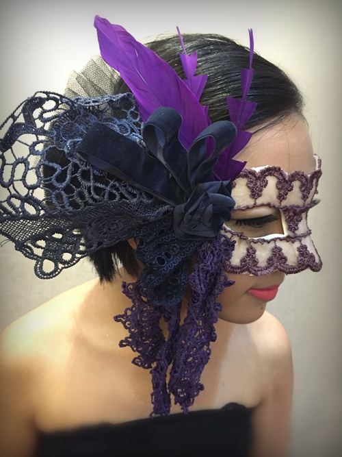 时尚威尼斯华丽夸张紫色系面具 化妆舞会面具 女万圣节派对聚会