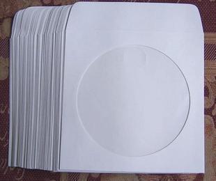 透明开窗白色CD纸袋 12CM大盘可装100盘 光盘套/光盘袋/CD保护套
