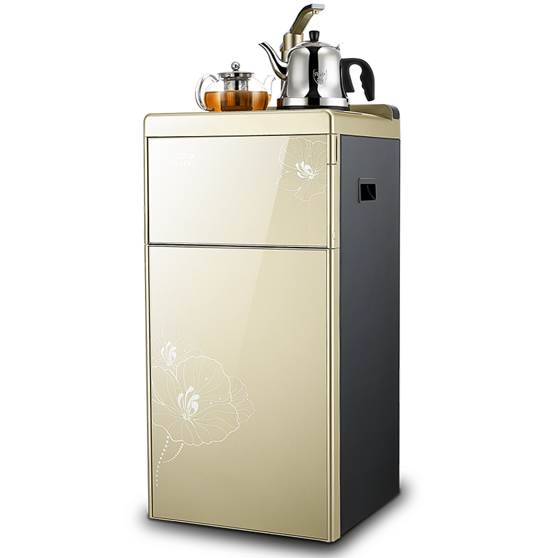 澳柯玛智能立式茶吧机家用即热式翻盖双门温热自动上水台式饮水机