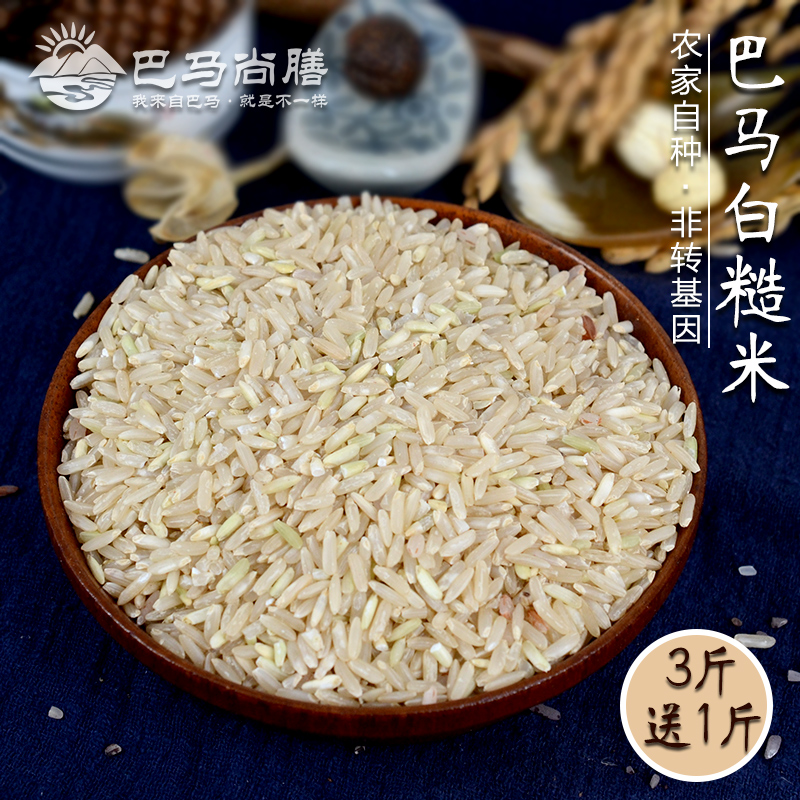 糙米胚芽米玄米梗米可发芽新米农家五谷杂粮广西巴马特产3斤送1斤
