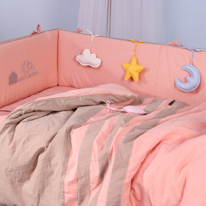 韩国纯棉婴儿床围套件可拆洗全棉宝宝婴儿床上用品新生儿定制床围