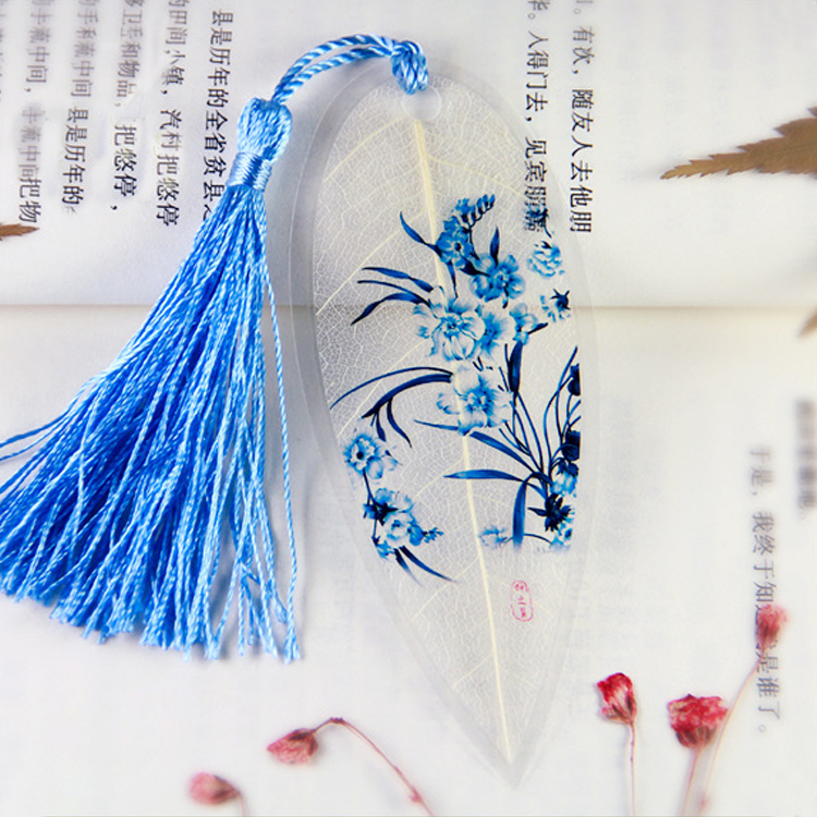 书签包邮古典复古风叶脉创意中国风水墨书签个性礼品文具批发