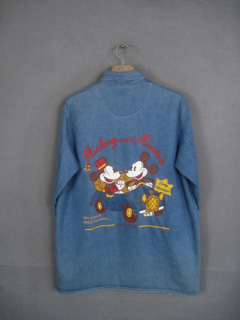 古着vintage 美国品牌Disney迪士尼 米奇米老鼠印花 款式牛仔外套