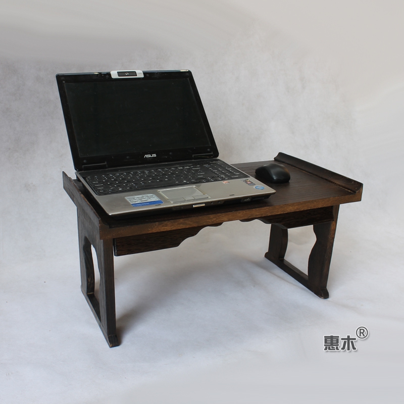 包邮实木床上笔记本电脑桌折叠桌茶桌 烧桐木小炕桌榻榻米飘窗桌
