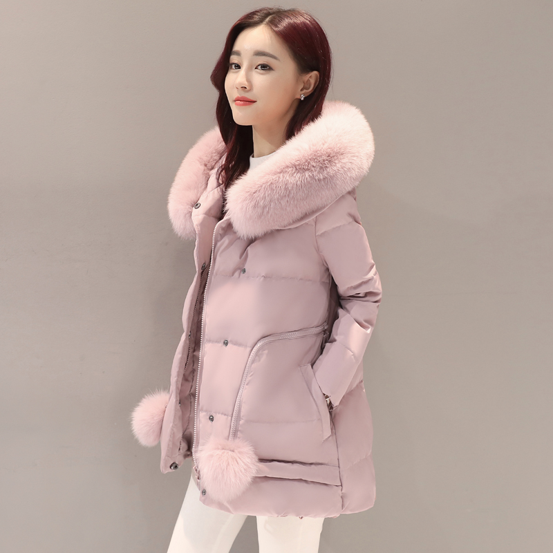 新款A字羽绒服女大毛领加厚短款2016冬季 韩版时尚大口袋修身外套