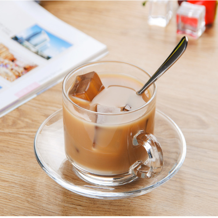 天天特价欧式透明玻璃咖啡杯小号花茶杯无铅耐热杯碟套 1个包邮