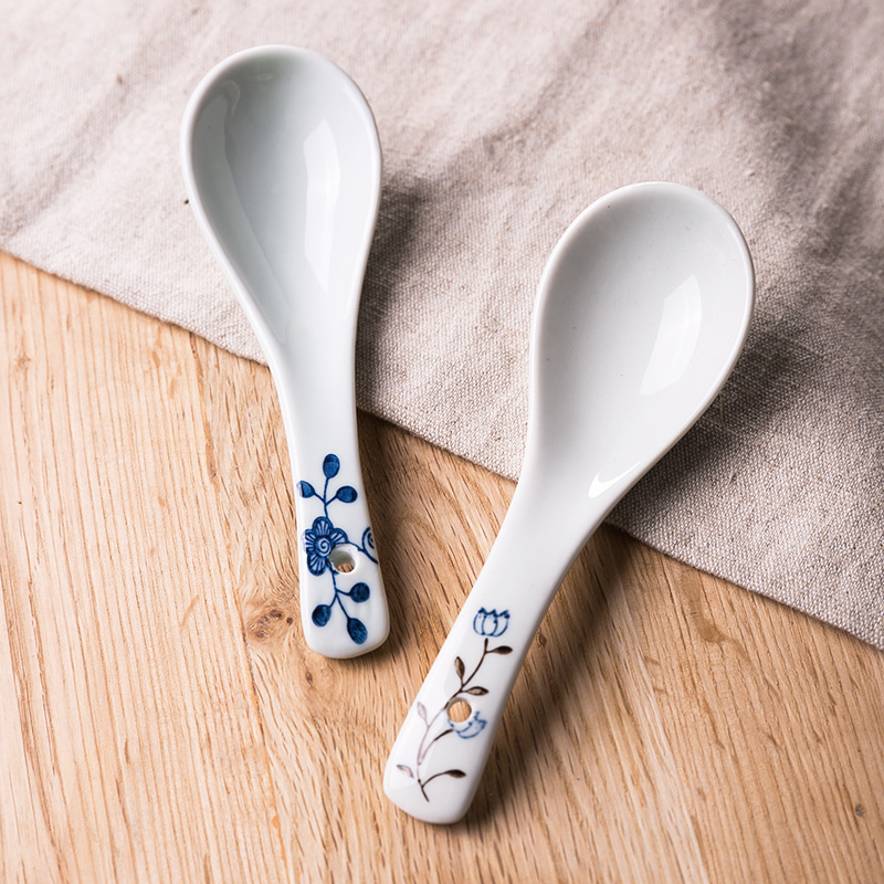 陶趣居家用扭曲勺陶瓷勺子日式和风汤勺创意汤匙餐具个性调羹汤匙