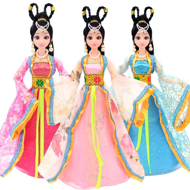 中国古装芭芘比娃娃换装娃娃衣服饰仙子3D真眼仙女女孩玩具礼物