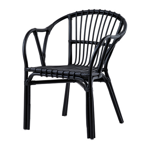 北京宜家代购 IKEA家居 赫姆索尔 单人沙发/扶手椅 藤椅 黑色