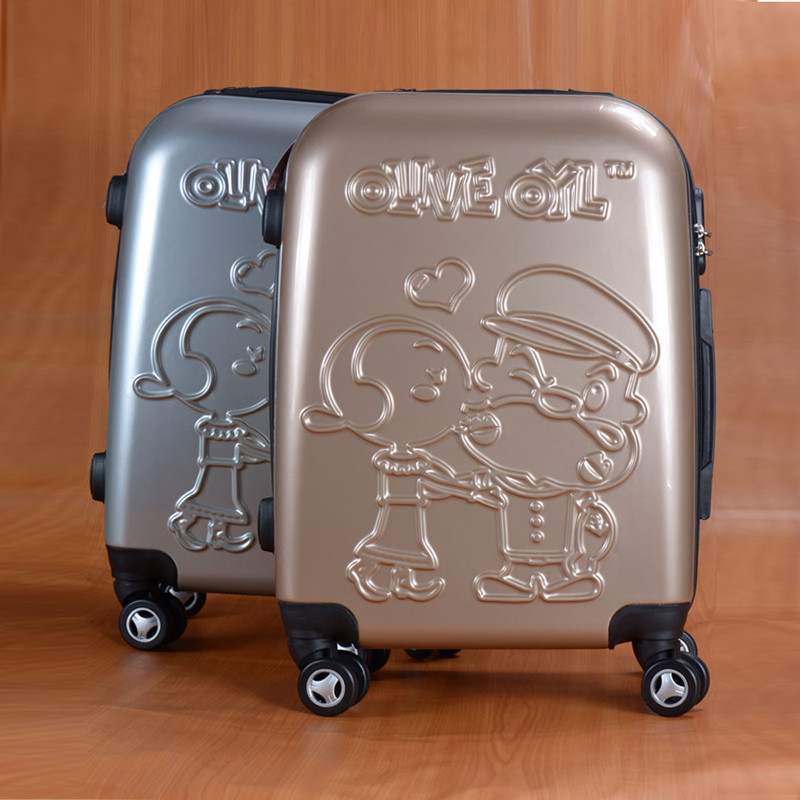 OLIVE/奥丽微新款正品旅行箱 卡通时尚硬壳万向轮密码锁拉杆箱
