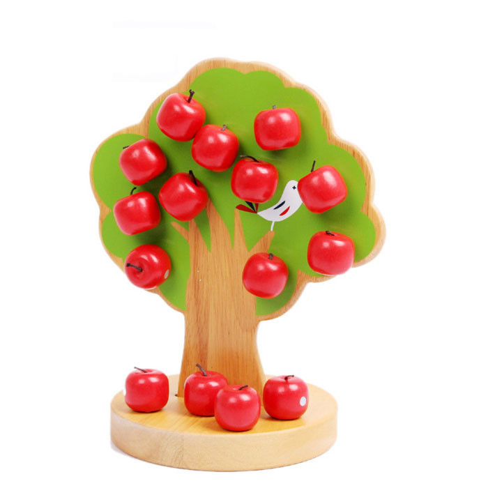 儿童木制拼板苹果树磁性数学早教益智教具2-4岁幼儿园玩具礼物
