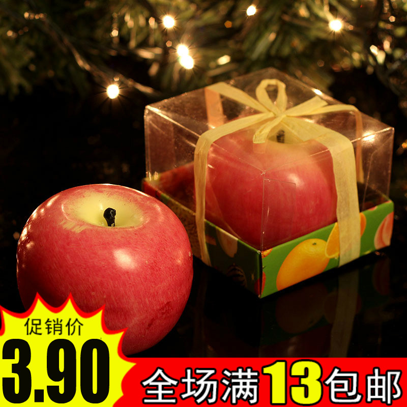 仿真红苹果蜡烛 创意生日婚庆香薰圣诞平安夜礼盒装苹果蜡烛包邮