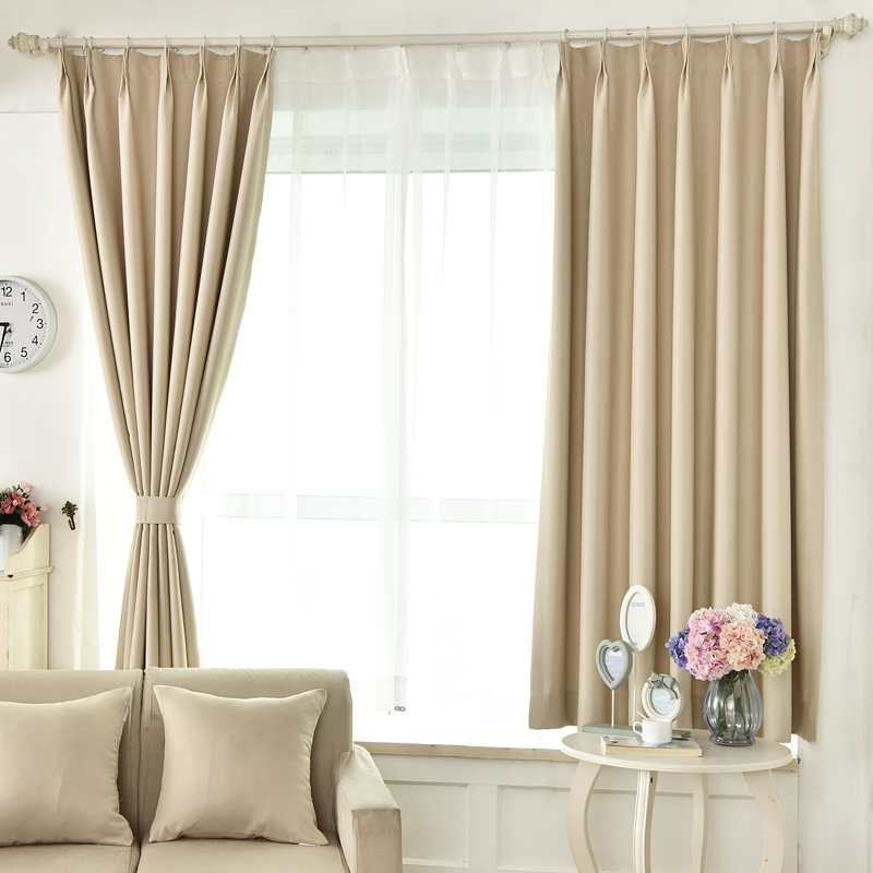 欧德罗 加厚全遮光成品遮阳布 定制现代简约客厅卧室飘窗窗帘布
